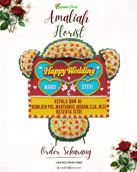 Papan Bunga Pernikahan Bonder